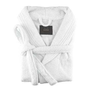 bathrobe small medium egyptian cotton terry toweling bathrobe white