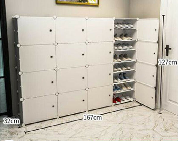 Storage Rack DIY MANY SIZES - White or See through Doors option Shoe Rack