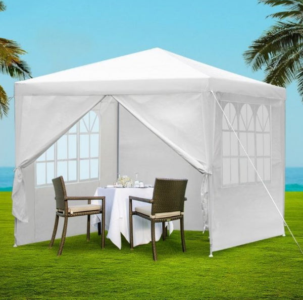 Shade Cover 3x3 m Tent white with walls  Gazebo Marquee and Side Wall Party Wedding  White 4 Panel-OFFERFEB-