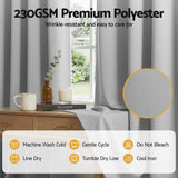Blockout Curtains 2X 132x160cm Thermal Insulated Eyelet Drapes Grey