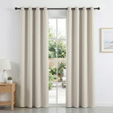 Blockout Curtains 2X 132x213cm Thermal Insulated Eyelet Drapes Beige