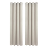 Blockout Curtains 2X 132x213cm Thermal Insulated Eyelet Drapes Beige