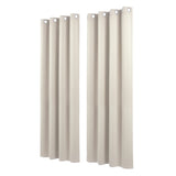 Blockout Curtains 2X 132x213cm Thermal Insulated Eyelet Drapes Beige