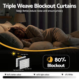 Blockout Curtains 2X 132x213cm Thermal Insulated Eyelet Drapes Beige