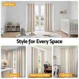 Blockout Curtains 2X 132x213cm Thermal Insulated Eyelet Drapes Beige