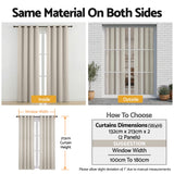 Blockout Curtains 2X 132x213cm Thermal Insulated Eyelet Drapes Beige