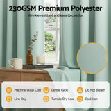 Blockout Curtains 2X 132x213cm Thermal Insulated Eyelet Drapes Green