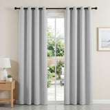 Blockout Curtains 2X 132x213cm Thermal Insulated Eyelet Drapes Grey
