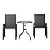 Table and Chairs 3PC Outdoor Set Table and Chairs  Black Bistro