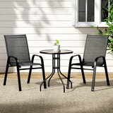 Table and Chairs 3PC Outdoor Set Table and Chairs  Black Bistro
