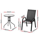 Table and Chairs  5PC Set Outdoor Table and 4 Chairs Outdoor Furniture Black