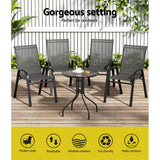 Table and Chairs  5PC Set Outdoor Table and 4 Chairs Outdoor Furniture Black
