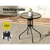 Table and Chairs  5PC Set Outdoor Table and 4 Chairs Outdoor Furniture Black