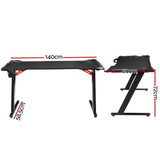 Desk Computer Gaming Desks LED Light 140CM