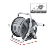 Green Fingers 20m Retractable Garden Hose Reel Heavy Duty 1/2" Hose Auto Rewind