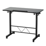 Laptop Desk Table 80CM Black Height Adjustable Wooden Bed Side Tables