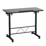 Laptop Desk Table 80CM Black Height Adjustable Wooden Bed Side Tables