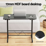 Laptop Desk Table 80CM Black Height Adjustable Wooden Bed Side Tables
