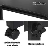 Laptop Desk Table 80CM Black Height Adjustable Wooden Bed Side Tables