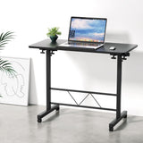 Laptop Desk Table 80CM Black Height Adjustable Wooden Bed Side Tables