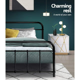 Bed Frame Metal Bed Frame Single (Black) LE