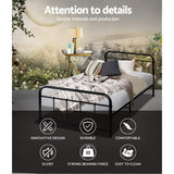 Bed Frame Metal Bed Frame Single (Black) LE