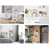 Bookcase Display Storage Stand Rack Foldable Ladder Style Shelf 3 Level Book Shelves White