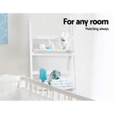 Bookcase Display Storage Stand Rack Foldable Ladder Style Shelf 3 Level Book Shelves White