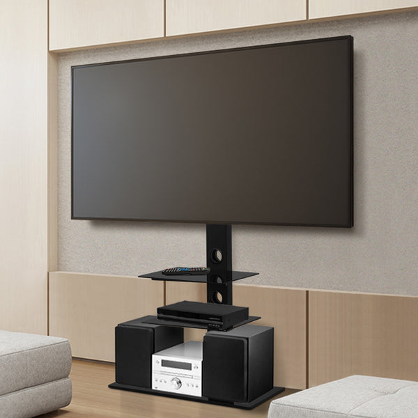 TV Stand 32 to 70 Inch Bracket Mount Swivel Height Adjustable  Black - STAND A L O N E