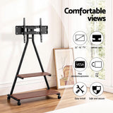 TV Stand Rolling Cart Wheels 32-75" Heavy Duty 133kg Mount Bracket