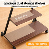 TV Stand Rolling Cart Wheels 32-75" Heavy Duty 133kg Mount Bracket