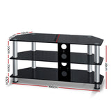 TV Stand TV Storage Media Stand TV Tempered Glass Stand with 3 Tiers