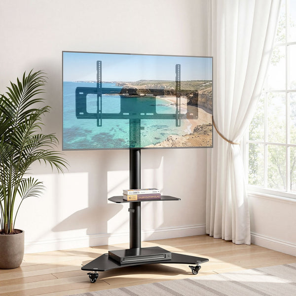 TV Stand for 40-100" Mount Bracket Adjustable Height with Wheels Universal