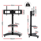 TV Stand for 40-100" Mount Bracket Adjustable Height with Wheels Universal