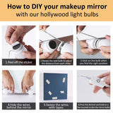 LED Makeup Vanity Lights with 14 Dimmable Light Bulbs, Hollywood Style 3 Color Modes