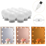 LED Makeup Vanity Lights with 14 Dimmable Light Bulbs, Hollywood Style 3 Color Modes