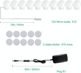 Mirror Lighting Hollywood LED Vanity Mirror Lights Kit, to use and make Dimmable Makeup mirror