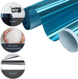 2m Self-Adhesive Window Film Mirror Reflective Sun Protection UV Block Heat Privacy, 40cm x 2m, Blue