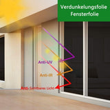 Black Self-Adhesive Window Film Mirror Reflective for Sun UV Protection and Privacy Blocks Heat, 50cmx2m