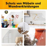 Transparent Wall Protection Film 40 cm x 3 m, Static Adhesion, Removable, Durable, Water and Oil Resistant, Easy to Clean, Furniture Foil Wall Decoration