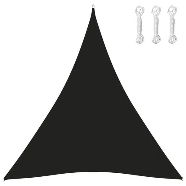 5x5x5 m Waterproof Outdoor Triangular Sun Sail UV Protective Shade Net for Camping Garden Terrace and Pool, Black