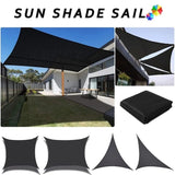 5x5x5 m Waterproof Outdoor Triangular Sun Sail UV Protective Shade Net for Camping Garden Terrace and Pool, Black