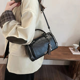 Women Bag multi-pocket design with tassel and metal accents, GREEN