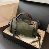Women Bag multi-pocket design with tassel and metal accents, supports multiple carrying methods, combining practicality and style..light brown