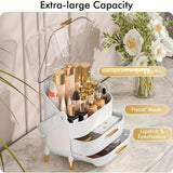 Transparent Flip-top Cosmetic Storage Box: Dustproof, Waterproof, Multi-layer Drawer Organizer, Portable Storage Essential for Desktop and Bathroom.pink
