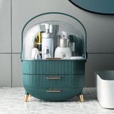 Transparent Flip-top Cosmetic Storage Box: Dustproof, Waterproof, Multi-layer Drawer Organizer, Portable Storage Essential for Desktop and Bathroom.pink