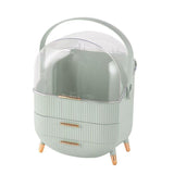 Transparent Flip-top Cosmetic Storage Box: Dustproof, Waterproof, Multi-layer Drawer Organizer, Portable Storage Essential for Desktop and Bathroom.white
