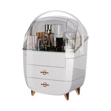 BLACK Luxury Transparent Flip-top Cosmetic Organizer, Large Capacity with Smart Compartments, Dustproof & Silent Drawers, Essential for a Neat Vanity.