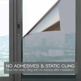 Window One-way mirror film solar protection Blue silver 40x300 cm