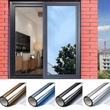 Window One-way mirror film sun protection glass sticker - Campaign - Silver -40x200cm